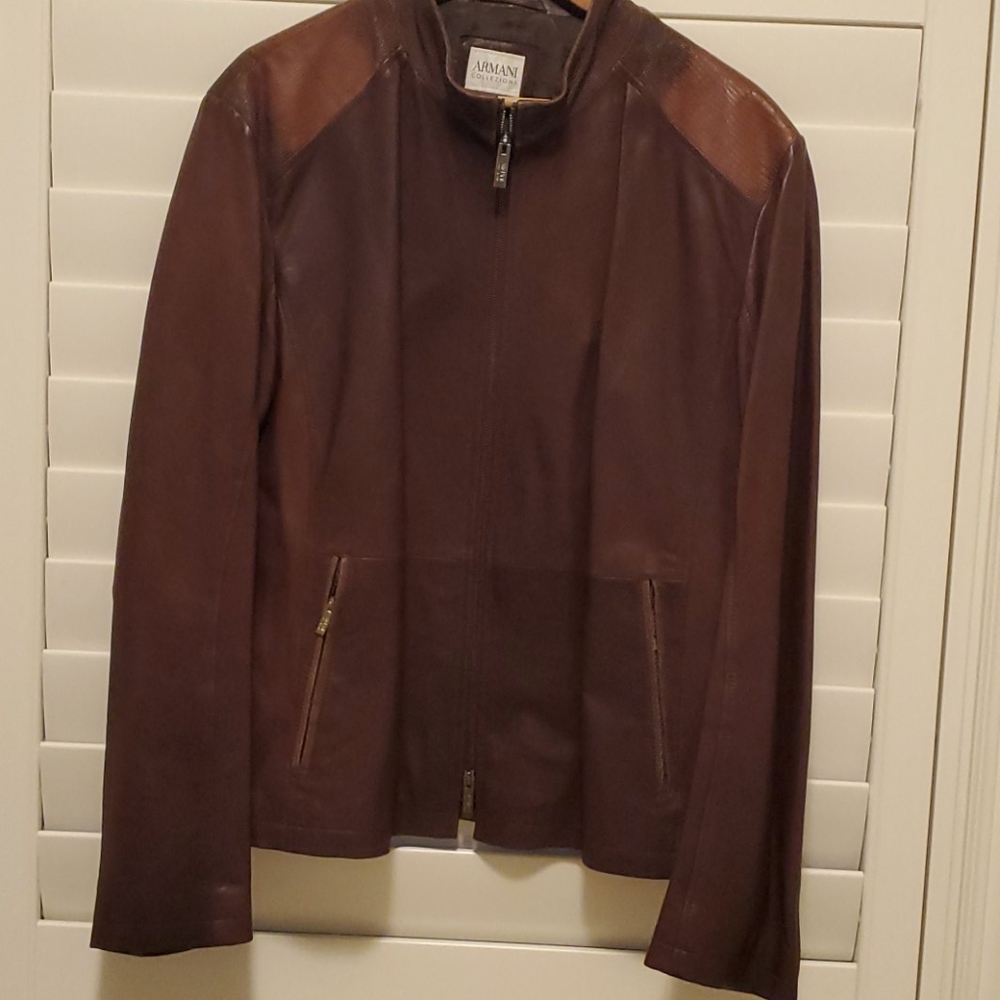 Giorgio Armani collezioni leather jacket